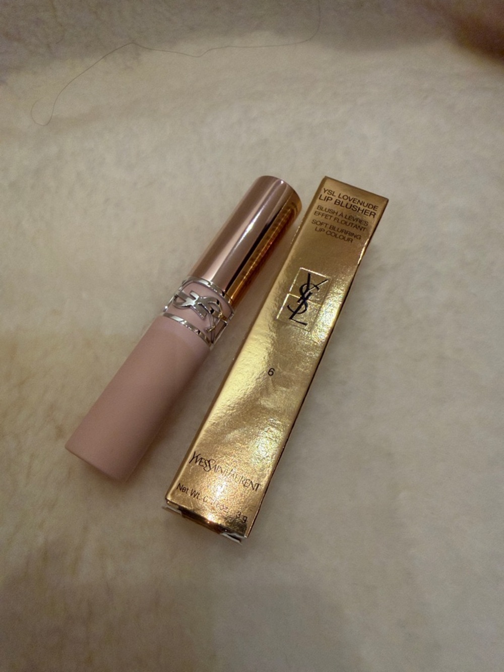 Ysl beauty Lovenude Lip Blusher Soft Blurring Lipstick 06 NAUGHTY PINK *